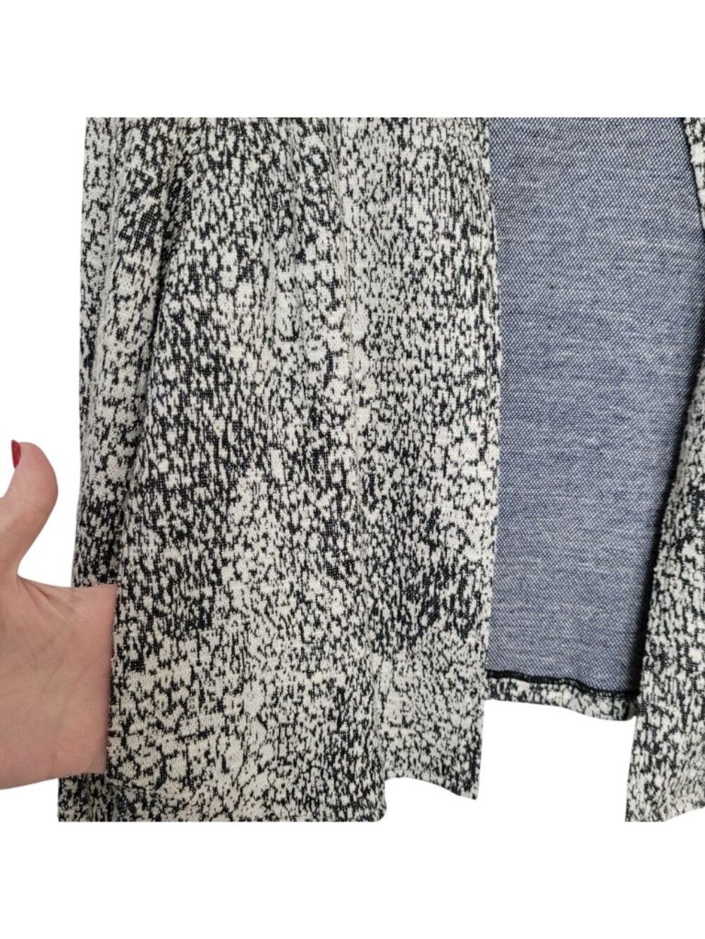 Anthropologie Dolan Eva Marbled Cropped Jacket Womens Size M Black & White - Picture 4 of 6